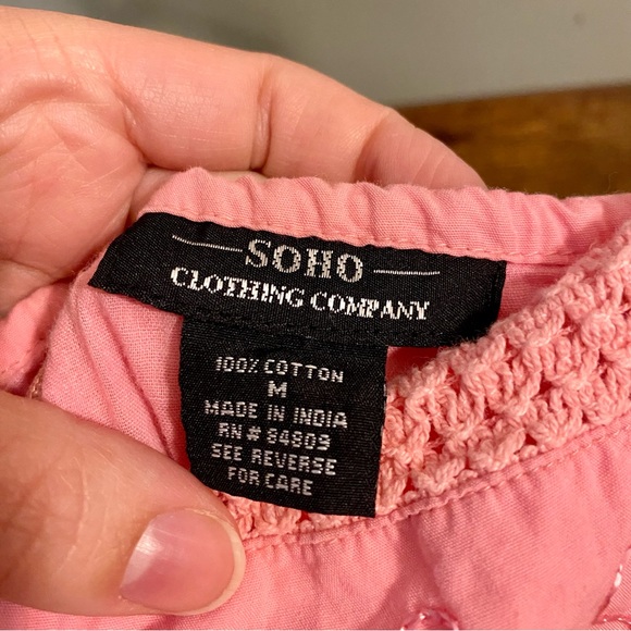 Soho Clothing Co. long embroidered pink dress M - Picture 8 of 12